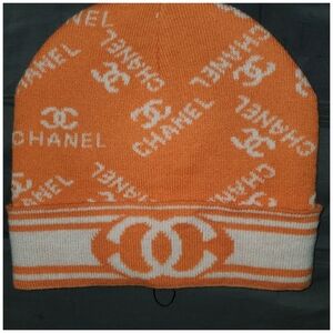 Chanel Orange Knit Beanie